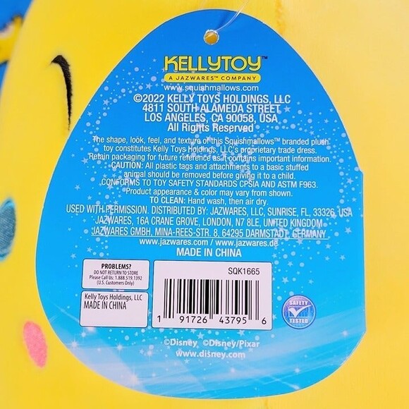 Squishmallow The Little Mermaid Flounder 10" UltraSoft Stuffed Disney Toy Plush - Picture 6 of 6